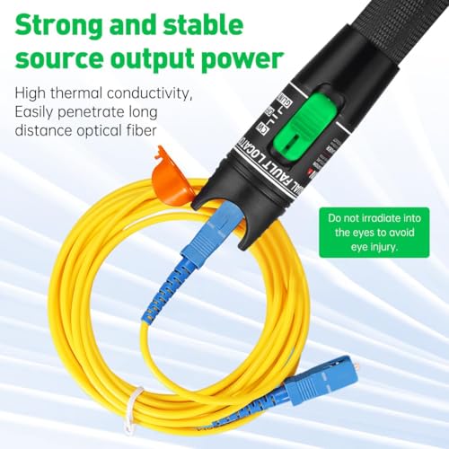 Image of COOLCOLD VFL Visual Fault Locator 30mW 30KM, Fiber Optic Cable Tester Meter, Red Light Pen Tester Adapt LC /FC /SC /ST Interface, Fiber Network Cable Test Kit Fiber Light Source Testers