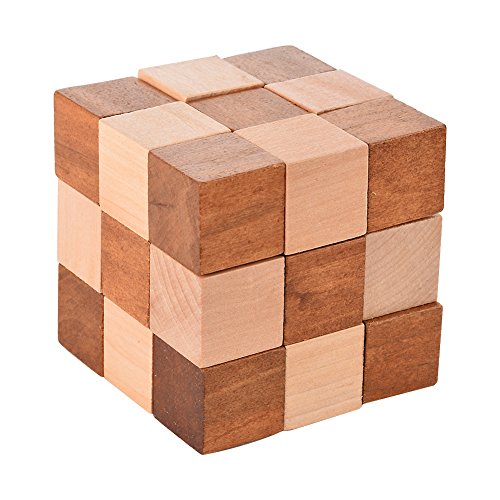 Twister.CK Snake Cube:Handmade & Organic Serpent Cube 3D Brain Teaser Wooden Puzzle,Twisting Snake P - //coolthings.us