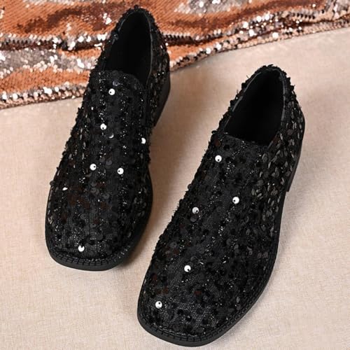 Chaussures plates polyvalentes style printanier à paillettes - 4