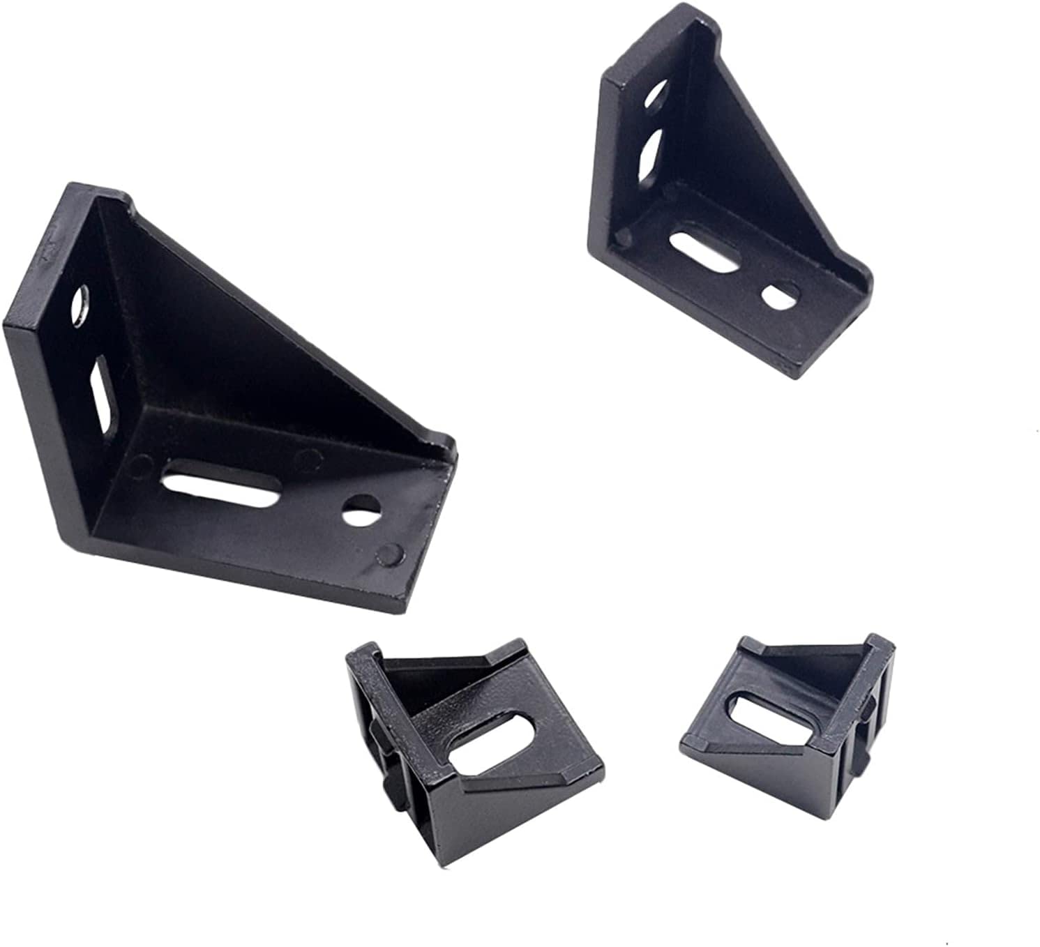 Connecteur en aluminium à angle noir 3030 pour profilés et châssis métalliques