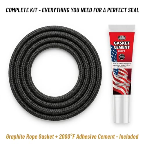 Joint étanchéité poêle à bois résistant graphite kit complet avec colle haute température