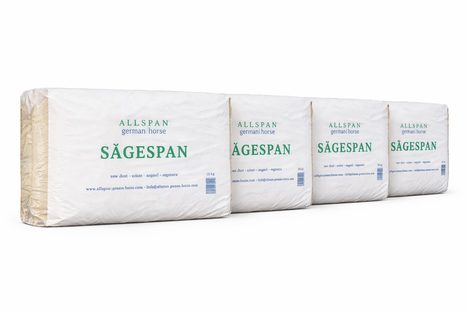 German Horse Sägemehl 72 kg (4 Ballen) – Tiereinstreu | Feinkörnig, Extrem saugstark, Keimfrei, Für Milchvieh, Schweine & Tiertransport