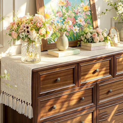 Sofevaim Boho Fall Table Runner 13x72 Inch, Linen Woven Dresser Runner - image 8