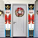 Nutcracker Door Banners Christmas Decorations, Xmas Life-size Holiday Toy Soldiers, It Can Be Conveniently Hung Anywhere You Like,Christmas Decorations Outdoor Banners