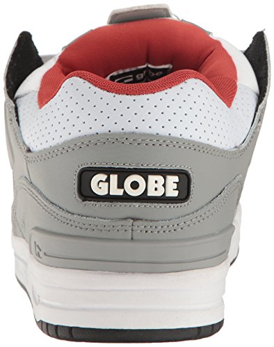 Image of Globe Mens Fusion Skate Shoes, Grey /White /Red, 14 M US