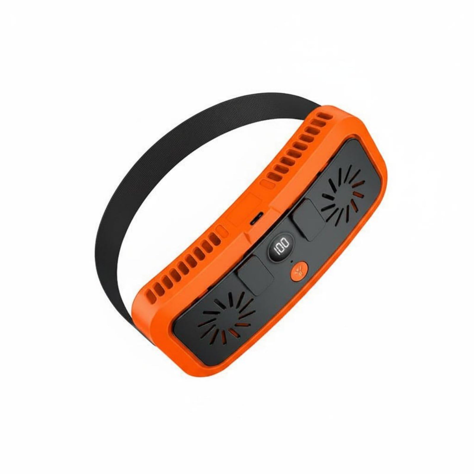 Large Breeze Rechargeable Waist Fan Fast Charging Handsunrestricted Belt Fan Long Battery Life Cooling Device Dual Engine for Workers, Campers, Construction Site, Camping, Outdoor, Orange-image-18