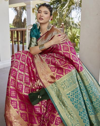 Image of Yashika Women's Banarasi Kanjivaram Art Silk Saree|Sarees for Women Ethnic Wear