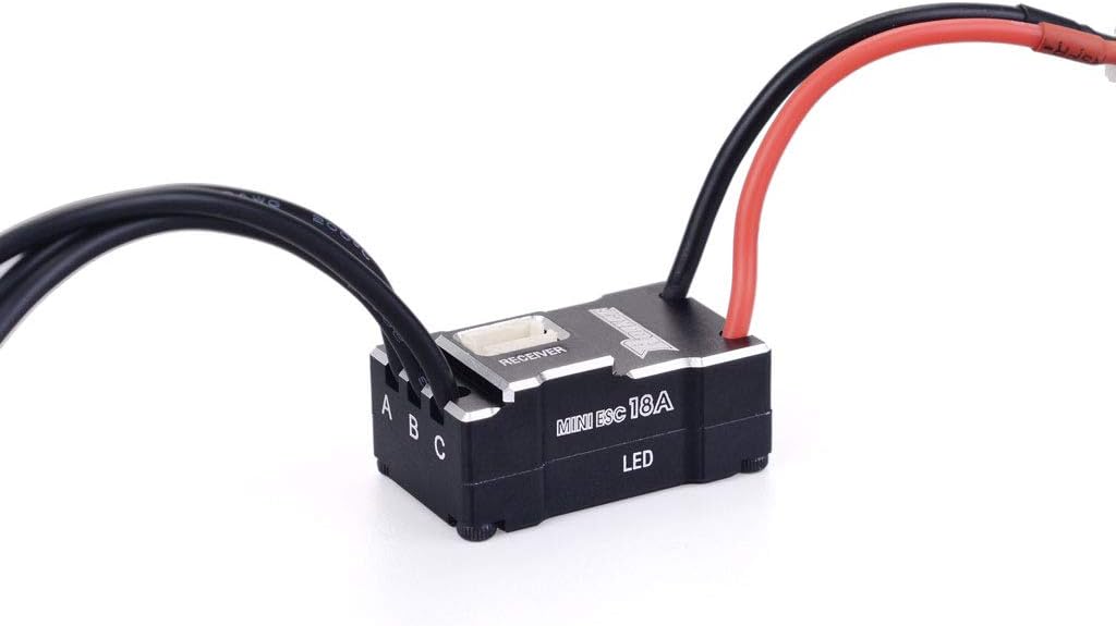 Rocket Mini 18A Speed Controller V2 2-3S Lipo Brushless ESC BEC Output 6V/1.5A for 1/16 1/18 RC Car