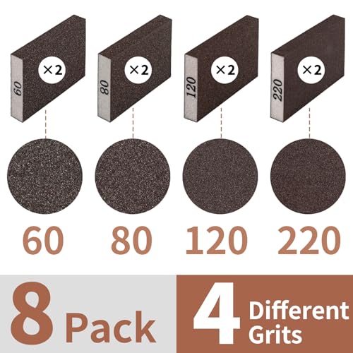 Image of 8 Pack Sanding Sponge Block, Wet Dry Sandpaper Sand Paper for Drywall Wood