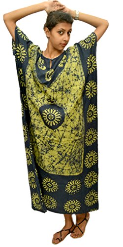 Image of Cotton Kaftan Dress Maxi Long Tunic Batik One Size