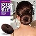 Teenitor Donut Hair Bun Maker Set - 7 Rings (1 Extra-Large, 2 Large, 2 Medium, 2 Small), 5 Elastic Bands, 20 Hair Pins, Dark Brown
