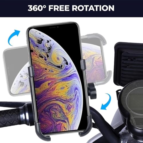 Image of Adjustable Bike Phone Holder Bracket, Universal Mount, Fits Phones 60mm-100mm Wide