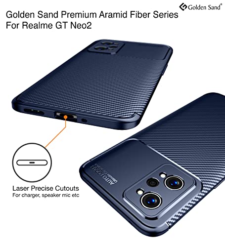 Image of Golden Sand for realme GT Neo 3T, Realme GT 2, Realme GT Neo 2, Realme GT Neo2 Back Cover Drop Tested Shock Proof Slim Armor Aramid Carbon Fibre Rugged TPU Case for Realme GT 2, Realme GT Neo 2, Realme GT Neo2, Blue