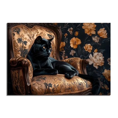Peintures colorées d'animaux sauvages pour salon moderne TERUEA Noir