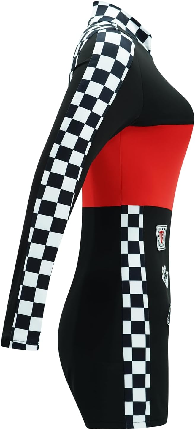 Racer-Costume for Women-Race Car Driver-Jumpsuit, Sexy Racer Jumper Bodysuit Outfit Set Halloween Costumes for Adult - Image 8