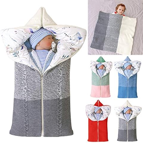 Baby Swaddle Blanket Stroller Wrap,Soft Thick Fleece Warm Blanket Newborn Sleeping Bag for 0-12 Month Boys Girls Cover