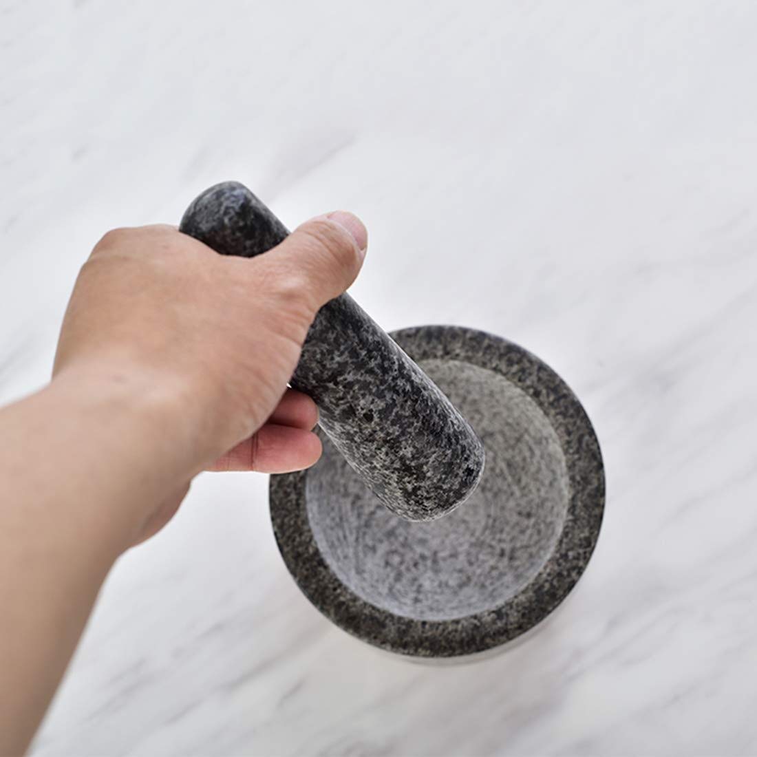 Kitchen Marble Pestle Mortar Bowl Sets Premium Solid Stonece Grinder Grinding Pot for Cooking Garlicces Washable Safe with Copper Base