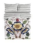 Funda nórdica 220 x 220 cm Victorio & Lucchino Petunia Juego de Funda nórdica para Cama de 135 cm, Blanco/Multicolor