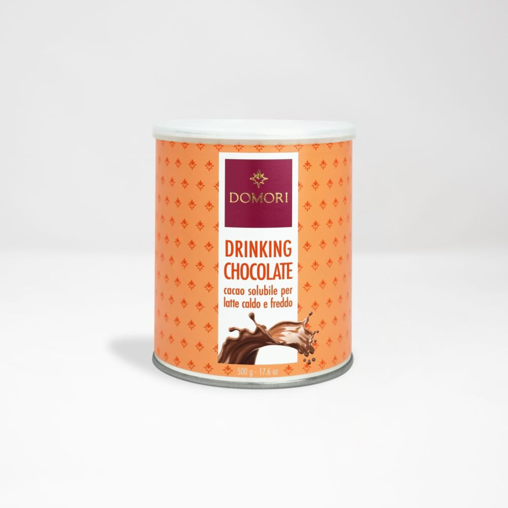 DOMORI - cacao solubile per latte caldo e freddo - Miscela solubile per latte caldo e freddo in confezione di latta da 500g.