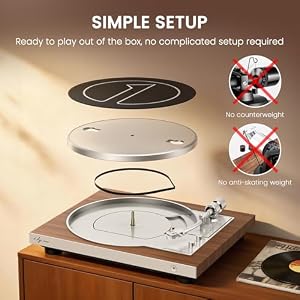 1 BY ONE Fully Automatic Record Player with Speakers, HiFi Vinyl Turntable — photo 4 of 6