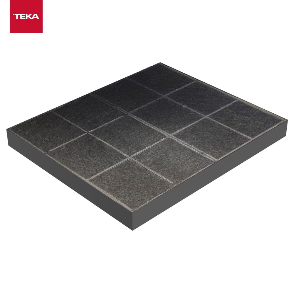 Teka C1RTK - Filtro de Carbón Convencional, para Campana en Recirculación, Modelo Cuadrado, Instalación Sencilla, para Modelos DLV, DVT 68660/78660/98660, Color Carbón