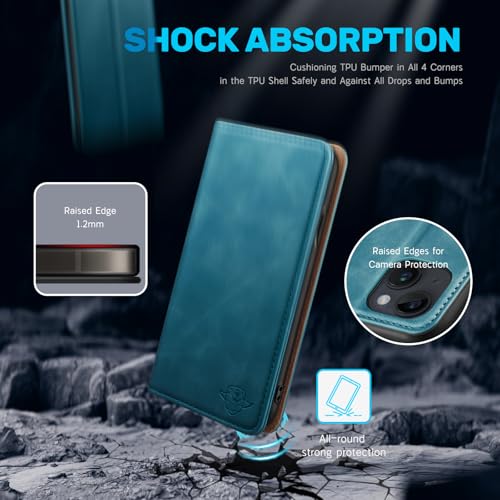 Protection 360 iPhone 15 Plus étui magnétique anti-RFID bleu - 6