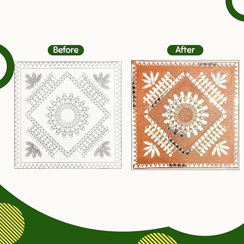 Image of Hobby Nest Hobbynest DIY Lippan Art Kit | Mud Mirror Art Craft Kit | Warli Tribal Design Wall Decor | Handmade Art Kit for Beginners, Kids & Adults (DIY Lippan Art kit Warli Set)