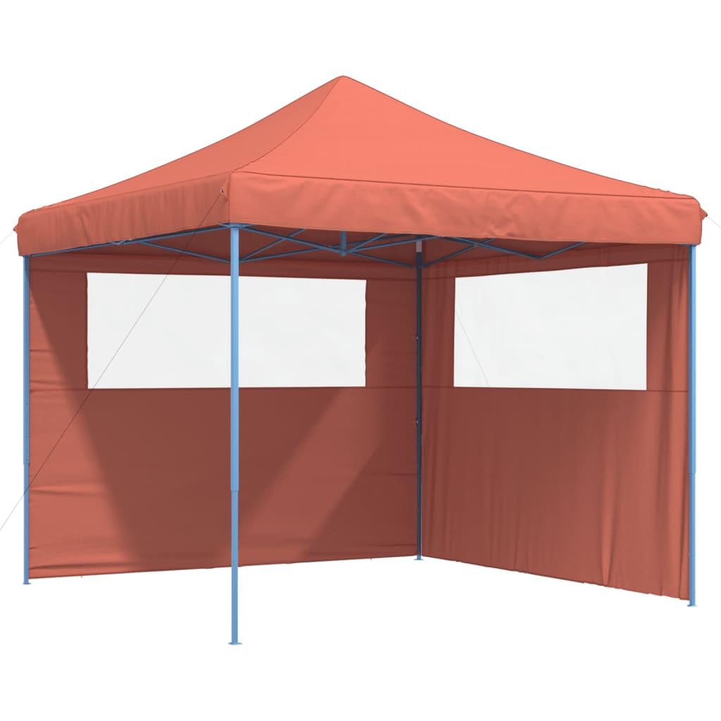 vidaXL Tienda de Fiesta Plegable Pop-Up 2 Paredes Laterales Terracota, Tienda, Tienda de jardín, cenador de Camping, toldo cenador, cenador toldo