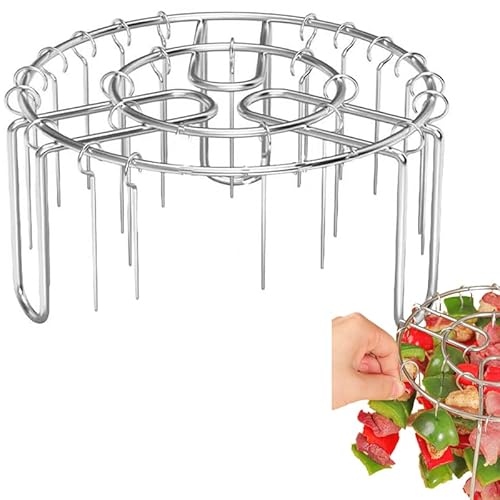 Taicols Griglia Multifunzione Per La Preparazione Di Kebab Riutilizzabile Antiruggine Per Friggitrice Ad Aria Con 24 Spiedini Supporto Per Spiedini Di Carne