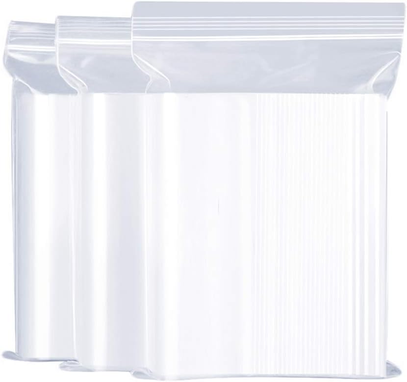300 Pieces Resealable Grip Seal Bags Transparent Plastic Assorted Size Self Lock Poly Bags (6x9cm, 9x13cm, 12x18cm)