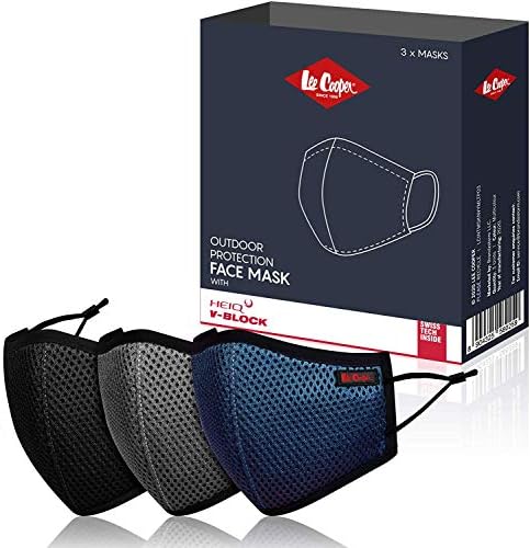 Lee Cooper Cotton Face Masks with HeiQ HyProTecht Filter and Minimum Fogging for Glasses Wearers