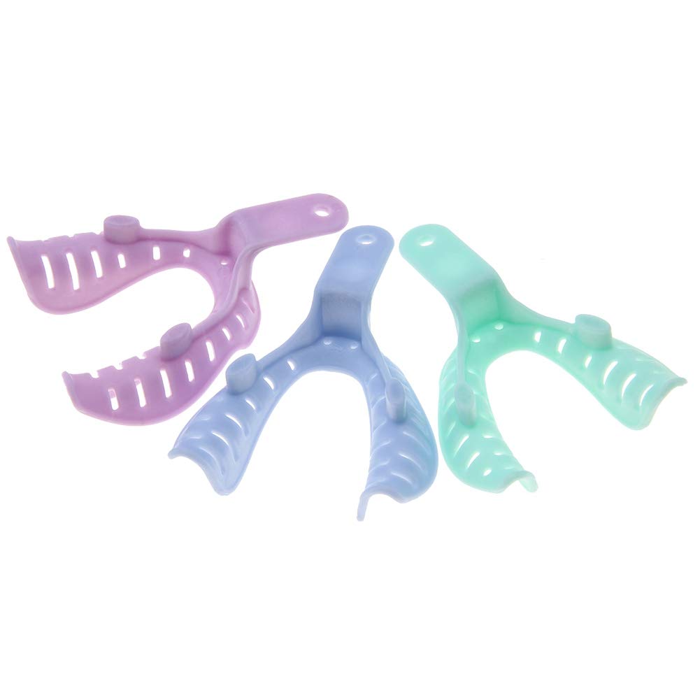 6 bandejas dentales, bandeja de impresión dental de plástico, bandejas de impresión, soporte de materiales para dientes, color aleatorio mixto