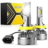 H11/H8/H9 Bulbs Super Bright,6500K Cool White H8 Light Bulbs, 50000+Hours H11 Powersport Bulb with Cooling Fan, Pack of 2