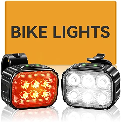 Dothnix Bike Lights for Night Riding Rechargeable, Super Bright Bicycle Headlight Taillight Set Ebike Accessories Reflectors Led Lights Flashlight Front andBack ，Adult Kids' Stroller Lights
