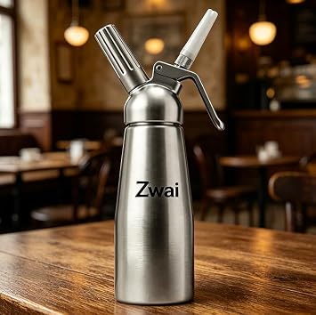 Whipped Cream Dispenser,1-Pint Professional Brushed Aluminum Cream Whipper