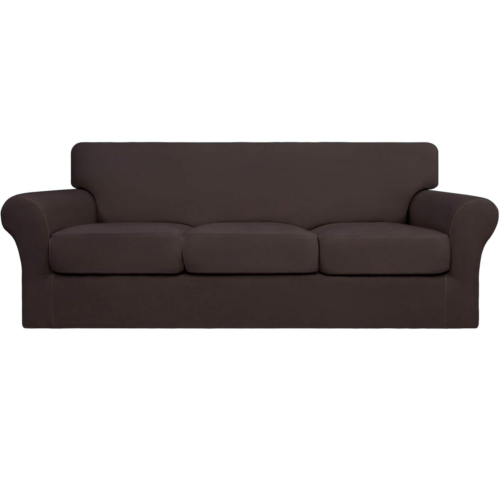 Easy-Going 4 Pieces Stretch Sofa Cover for 3 Cushion Couch Washable
