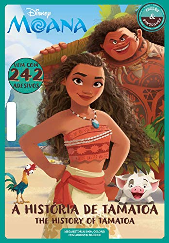 Disney Moana – Megahistórias para colorir com adesivos bilíngue: