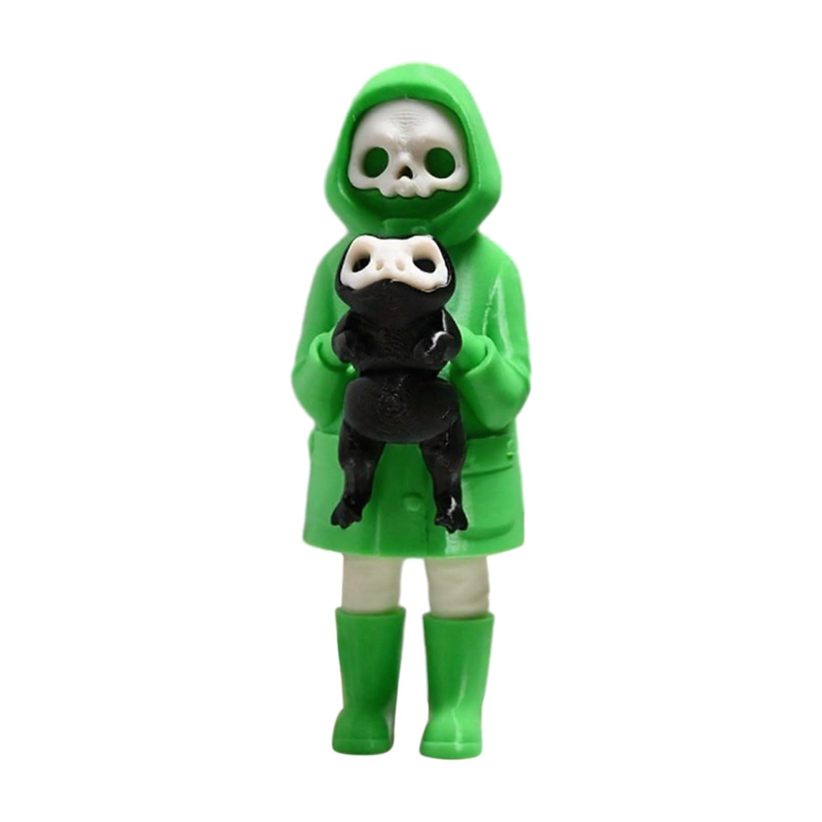 Virelynx Skull Grim Reaper Statue – 3D Printed Spooky Cute Grim Reaper Figurine for Halloween Home Decor Bookshelf Ornament