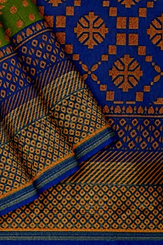 Image of Women's Cotton Sarees (D1435 Green)