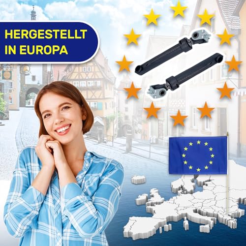 2 Stück Stoßdämpfer Waschmaschine 100N Ø13mm Länge 298mm–200mm mit dem Originalcode 482000023502 C00140670 C00140744 für Whirlpool für Indesit für Ariston-MADE IN EU - Garantie 10 Jahre - MONTERAL