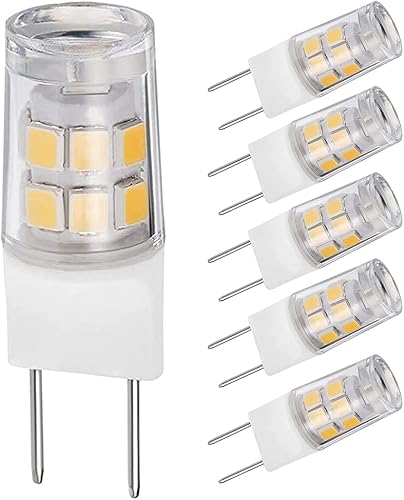 Miniatura 1 de Adzok Bombilla LED G8, base de bipines, LED G8 GY8.6, base de bipines, no regulable, base T4 G8, xenón JCD tipo LED, 120 V, 50 W, bombilla halógena