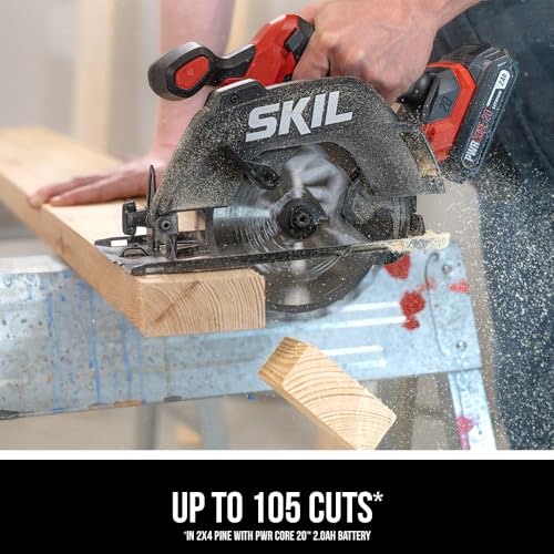 SKIL PWR CORE 20 Brushless 20V 6-1/2-Inch Cordless Compact Circular Saw Kit for Wood Cutting, Includes 2.0Ah Battery and Charger - CR6413B-11 - Image 3