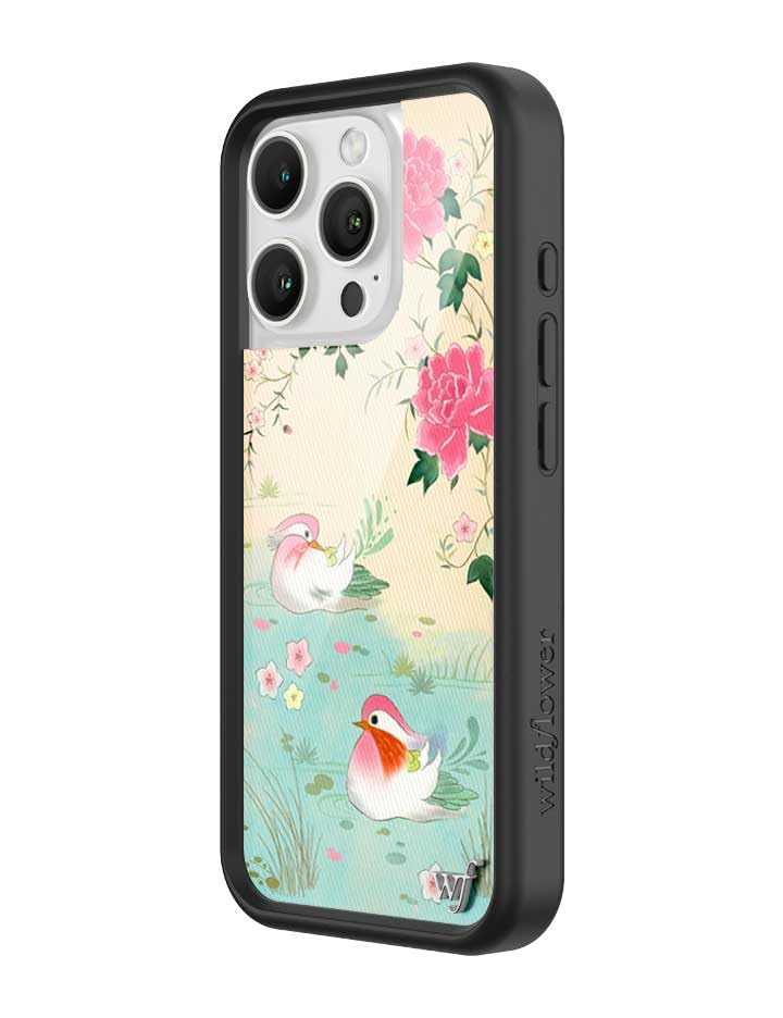 Image of Wildflower Cases - iPhone 16 Pro Compatible - Lovers Lagoon | Impact-Certified 6.5 ft Drop Protection Case, Raised Protective Bumper, Cute Aesthetic Design, Women-Owned Small Business
