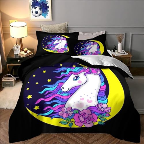 Parure de lit licorne 3D premium effet microfbre douce pour lit simple - 6