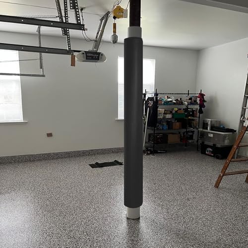 Commercial Indoor Outdoor Column Padding Wrap Around, Basement Round Pole Foam Padding 4" 6" 8" 10" 11" 12" Id, Self Adhesive Pole Cushion Mat Column Cover Decorative(Black,H6ft-Dia 12in)