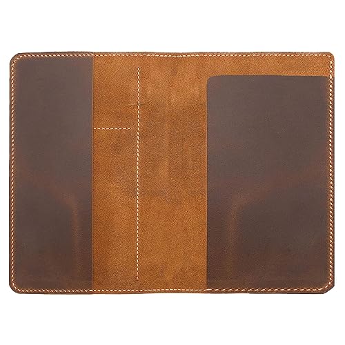 Cover for Tops Steno Pad 6"x9", Handmade Leather Top Bound Spiral Notebook Cover, Folio Cover Compatible with 6"x8.8" Top Bound Notepad (Brown) image 5