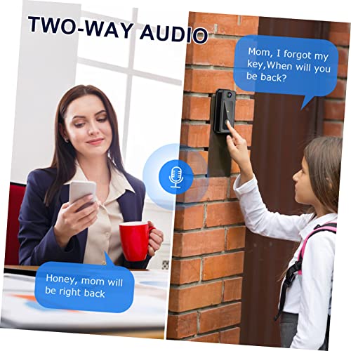 jojofuny 2 Unidades campainha câmera wi-fi câmera sem fio visão noturna vídeo Wifi plástico