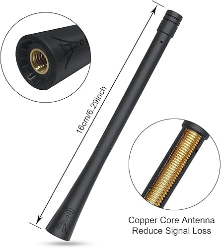 Miniatura 2 de PYGHAP Elegante antena de radio AM FM de 6 pulgadas, compatible con antena de goma flexible Ford Bronco Sport, antena de varilla a prueba de lavado