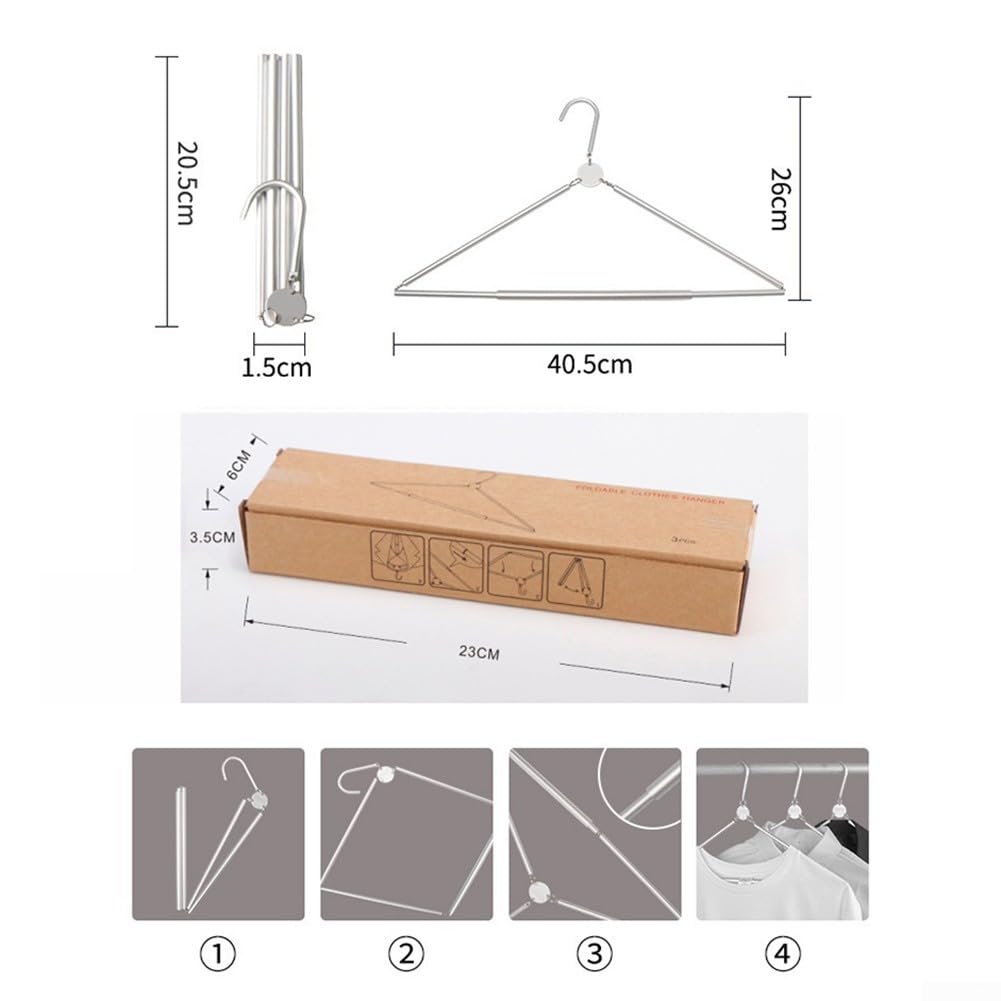 Paquete de 3 perchas de viaje portátiles de aluminio, ligeras, plegables, ahorran espacio, para el hogar, hotel, viajes de negocios y lavandería