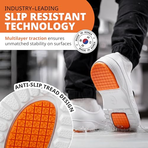 Image of YUNGPRIME Men's and Women's Slip-Resistant Work Shoes - Nursing - Chef Shoes